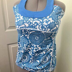 Lululemon Scoop Neck Tank Beachy Floral White Porcelaine  SZ 12